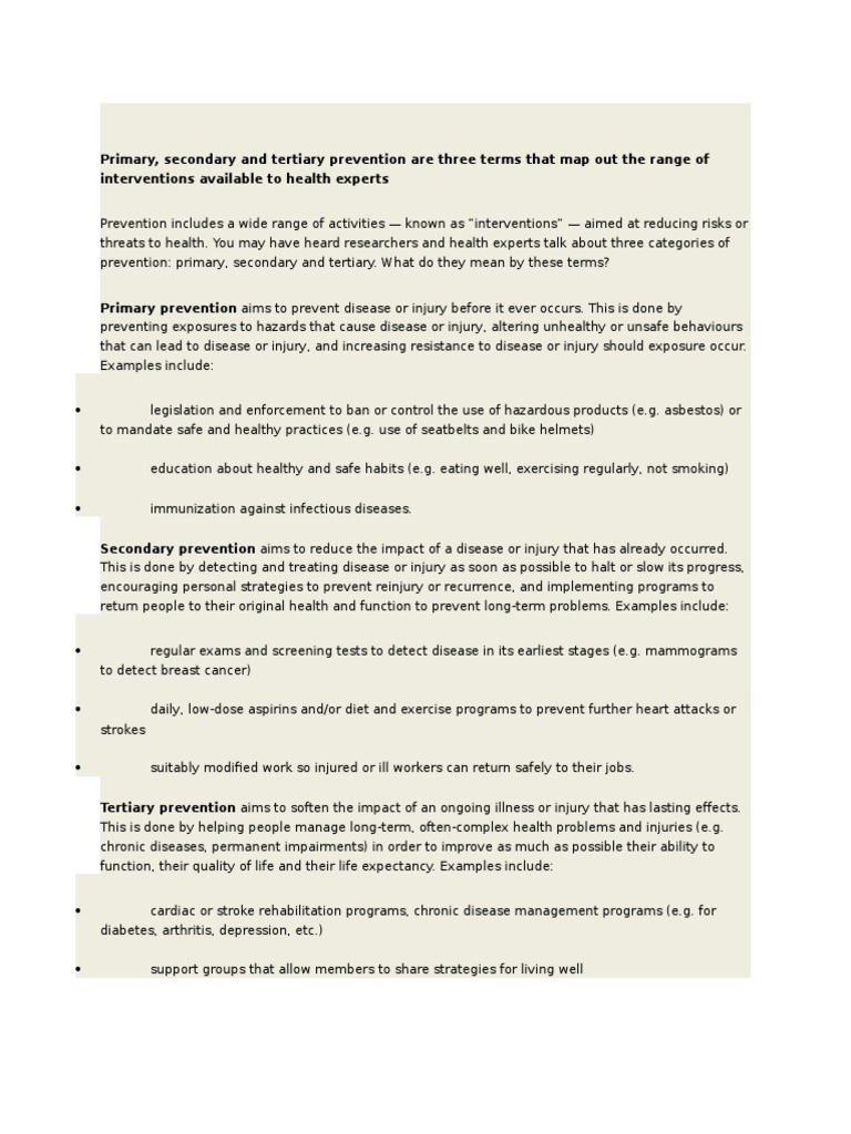 Primary Prevention PDF Preventive Healthcare Medicine