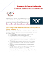 Plan Nacional de Educación Intercultural Bilingüe