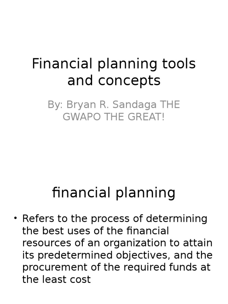 Financial Planning Tools and Concepts PDF Leverage (Finance