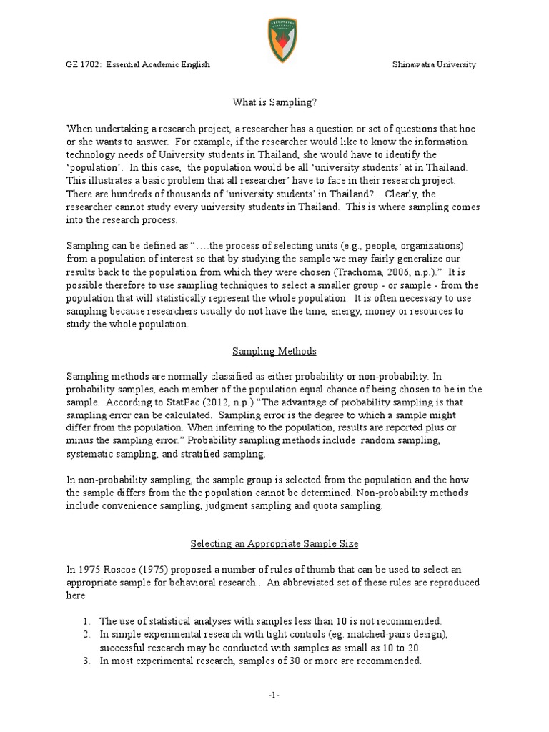 GE 1702: Essential Academic English Shinawatra University | Download ...