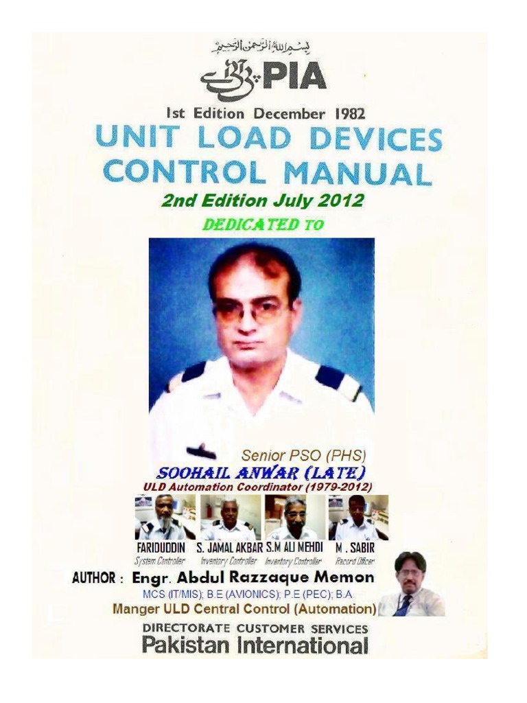 Unit Load Devices Control Manual PDF Aviation Industries