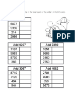 Add The Number at The Top of The Table To Each of The Numbers in The Left Column