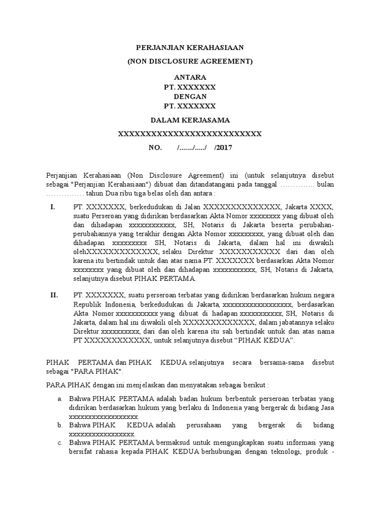 Non Disclosure Agreement