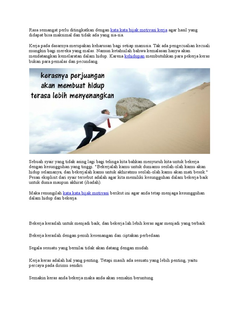 Rasa Semangat Perlu Ditingkatkan Dengan Kata Kata Bijak Motivasi