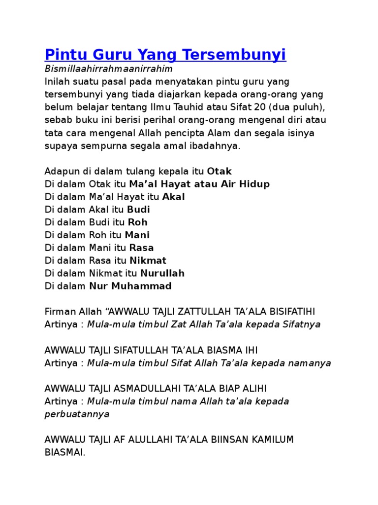 Bismillaahirrahmaanirrahim Pdf