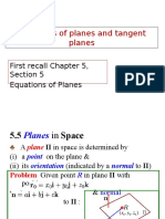 Equations of Planes and Tangent Planes