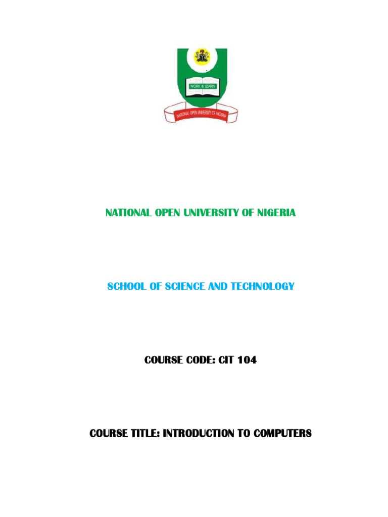 CIT 104: Introduction to Computers Guide | PDF | Parallel Computing ...