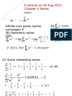 Lim Lim Exists: Review of Lecture On 28 Aug 2013 Chapter 4 Series