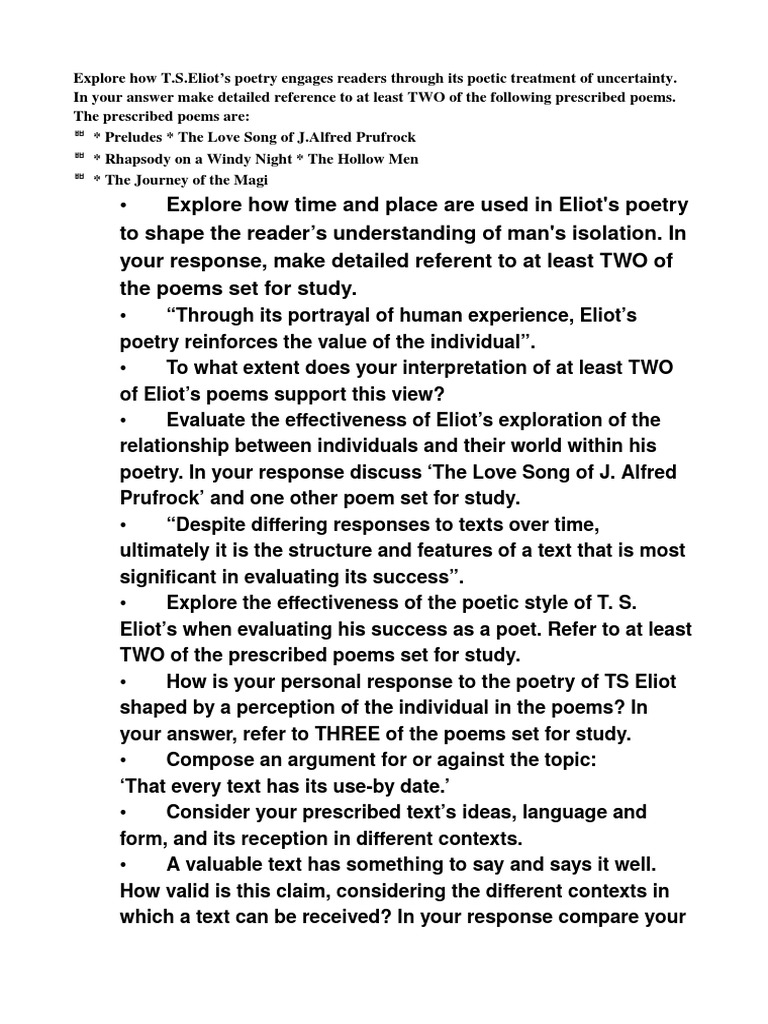 Ts eliots essay picture