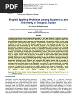 English Spelling Problems Among Students at the University of Dongola Sudan