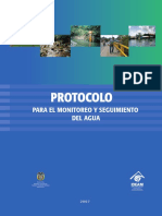 Protocolo para el monitoreo y seguimiento del agua