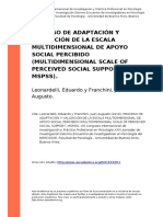 Leonardelli, Eduardo y Franchini, Jua (..) (2016) - Proceso de Adaptacion y Validacion de La Escala Multidimensional de Apoyo Social Perci (..)