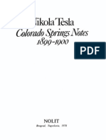 Nikola Tesla Colorado Springs Notes