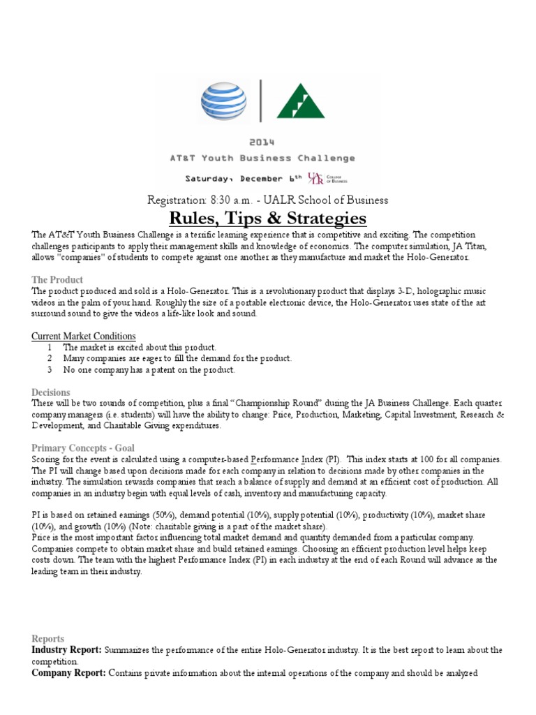 Rules Tips Strategies For Students 2014 | PDF | Demand | Simulation