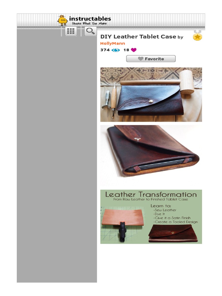 DIY Leather Tablet Case PDF PDF