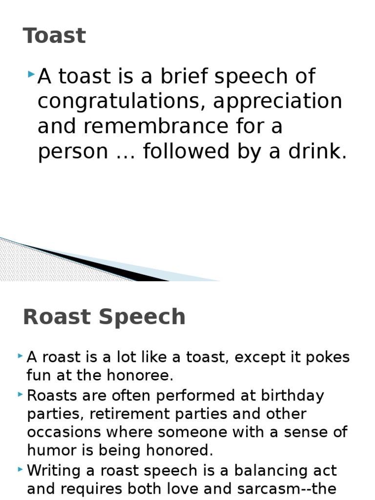Roast Speech Goodwill (Accounting) Psychological Concepts