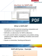 Introduction to MATLAB - Overview