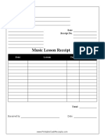 Music Lesson Receipt PDF