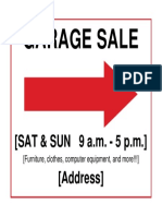Garage Sale: (SAT & SUN 9 A.M. - 5 P.M.) (Address)