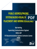 Public Address/Paging System/Audio-Visual Speaker Placement and Wiring Guidelines