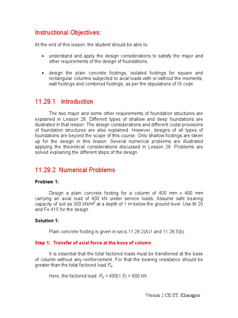 Design Of Foundations Intro Pdf Column Foundation Engineering
