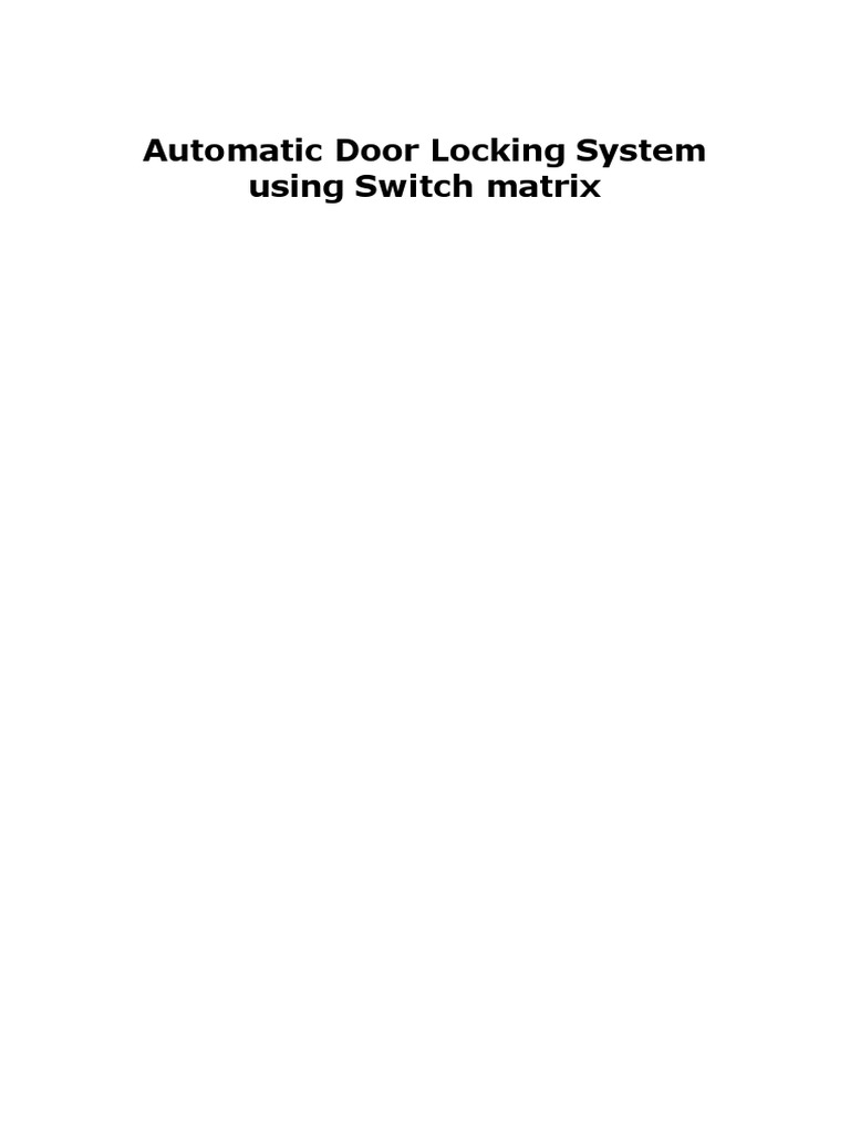 Automatic Door Locking System PDF Bipolar Junction Transistor