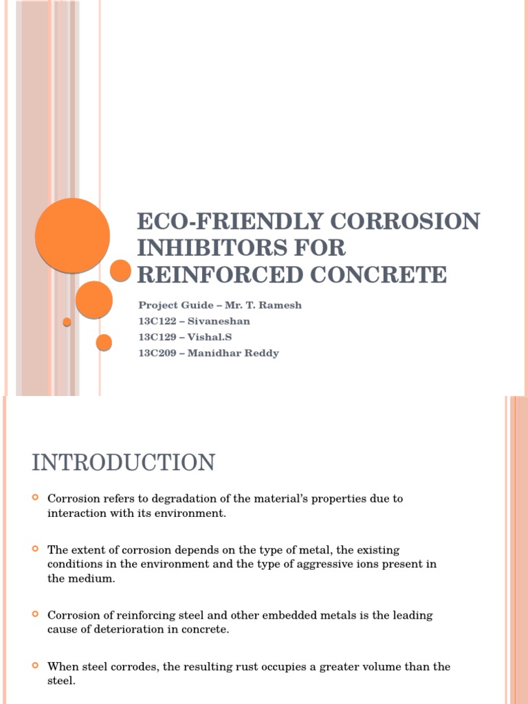 Eco-Friendly Corrosion Inhibitors For Reinforced Concrete | PDF | Rust ...