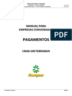 Manual PAGAMENTOS para Conveniadas CNAB 240 PDF