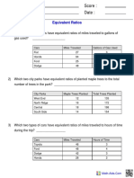 Ratios Equivalent Tables