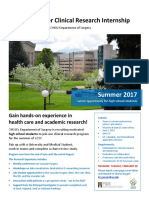 Ohsu Summer Clinical Research Internship Flyer 2016 17