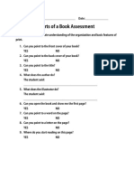 Parts of A Book Assessment