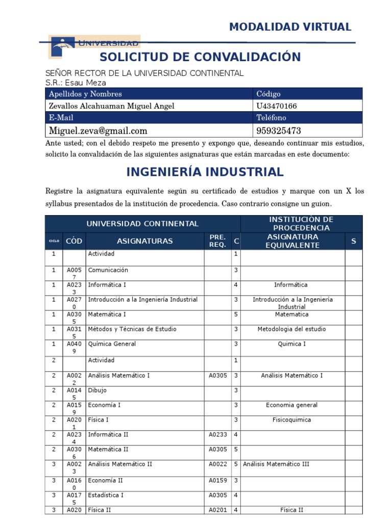 Formato de Convalidacion | PDF | Automatización | Gestión de la calidad