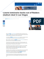 Casino billionaire backs out of Raiders stadium deal