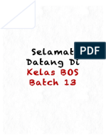 Materi Pembuka KELAS BOS 13