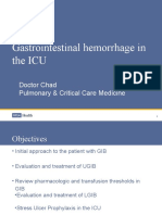 Gastrointestinal Hemorrhage in The ICU: Doctor Chad Pulmonary & Critical Care Medicine