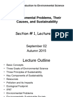 Section # 1, Lecture # 1: Environmental Problems, Their Causes, and Sustainability