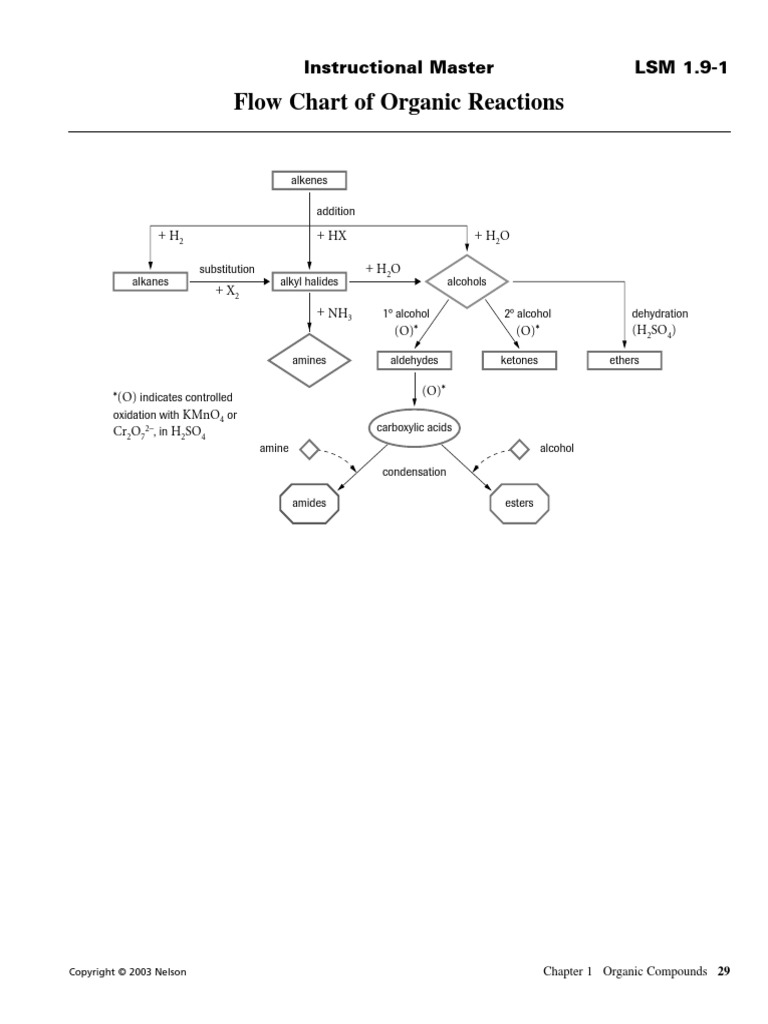 110 Organic Reactions Flowchart PDF PDF