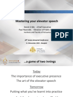 P3 Final Slides -Derek Cribb and Paul Reynolds Mastering Your Elevator Speech (IFOA)