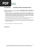 Carta admitiendo clausulas abusivas en el contrato hipotecario. RMBS 1 FTA