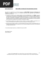 Carta admitiendo clausulas abusivas en el contrato hipotecario. RMBS 10 FTA