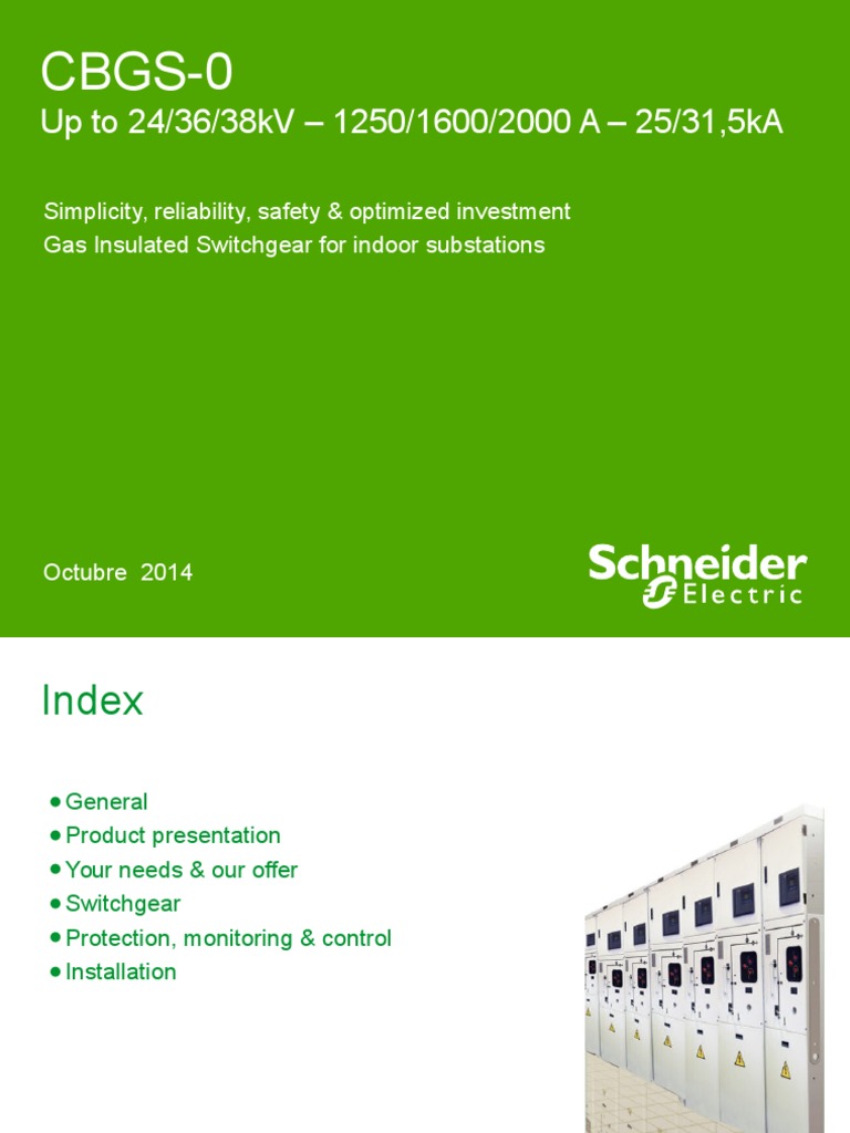 Schneider CBGS-0 Gas Insulated Switchgear | PDF | Cable | Electrical ...
