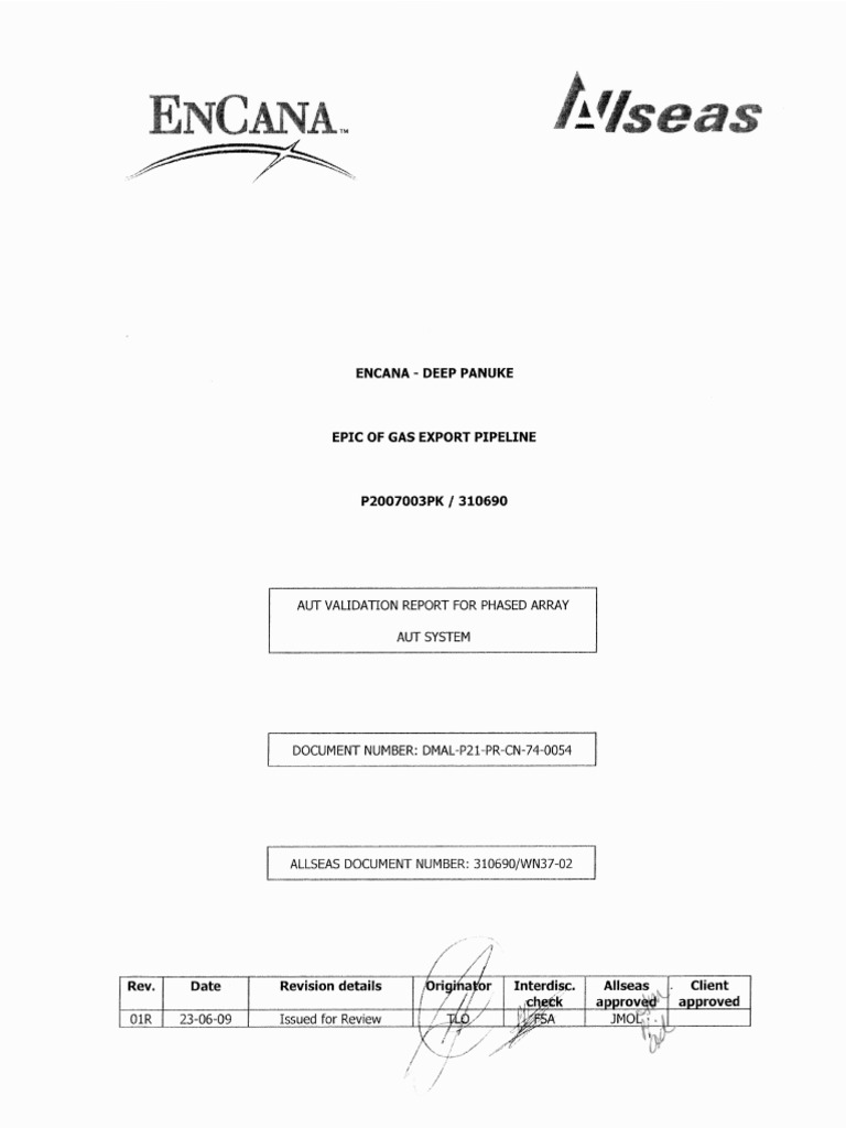 Aut Validation Report For Phased Array Aut System Pdf