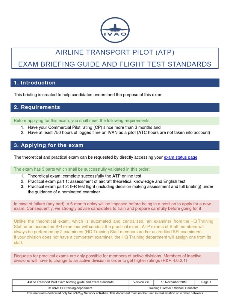 ATP Briefing PDF Instrument Flight Rules Air Traffic Control