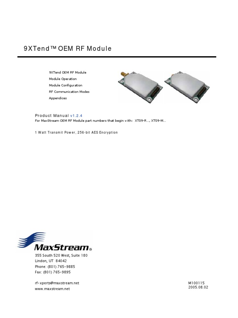 Product Manual XTend OEM RF Module | PDF | Network Packet ...
