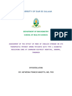 Assessment of The Effect of Mode of Insulin Storage On Its Therapeutic Potency Among Patients With Type 1 Diabetes Receiving Care at Chamwino District Hospital, Dodoma, Tanzania