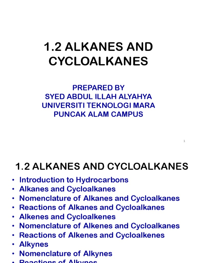 Alkanes, Alkenes, Alkyne and Aromatic Compounds | PDF | Alkene | Alkane