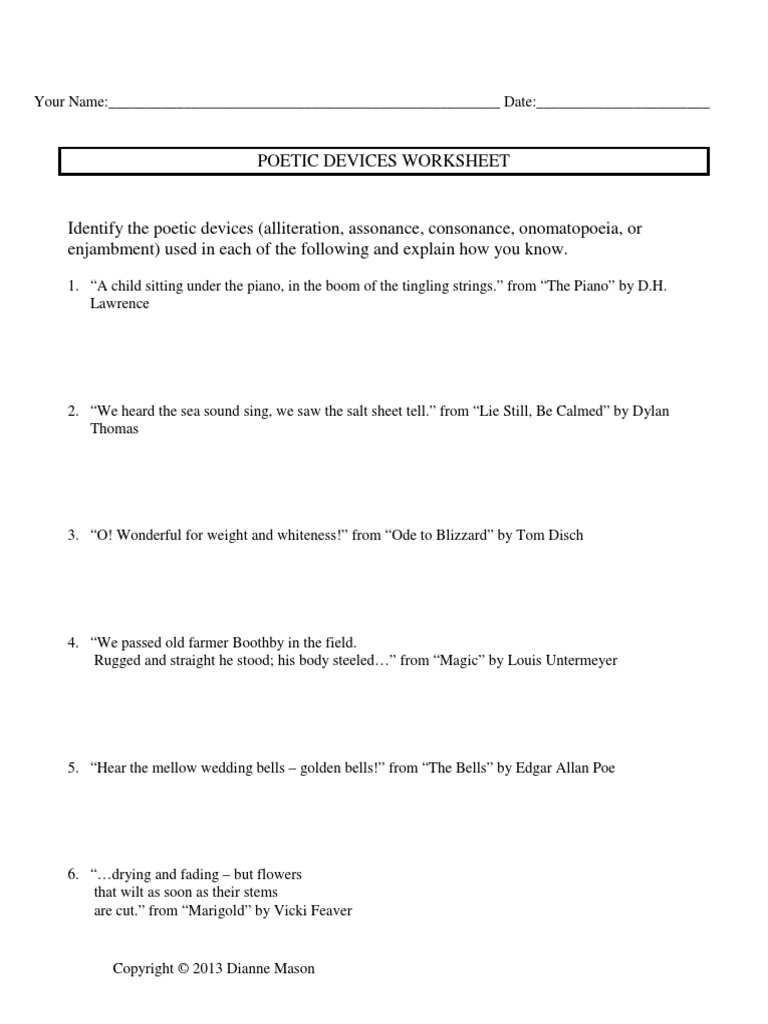 worksheet Identifying Poetic Devices Worksheet worksheet literary devices thedanks for everyone 1525780290v1