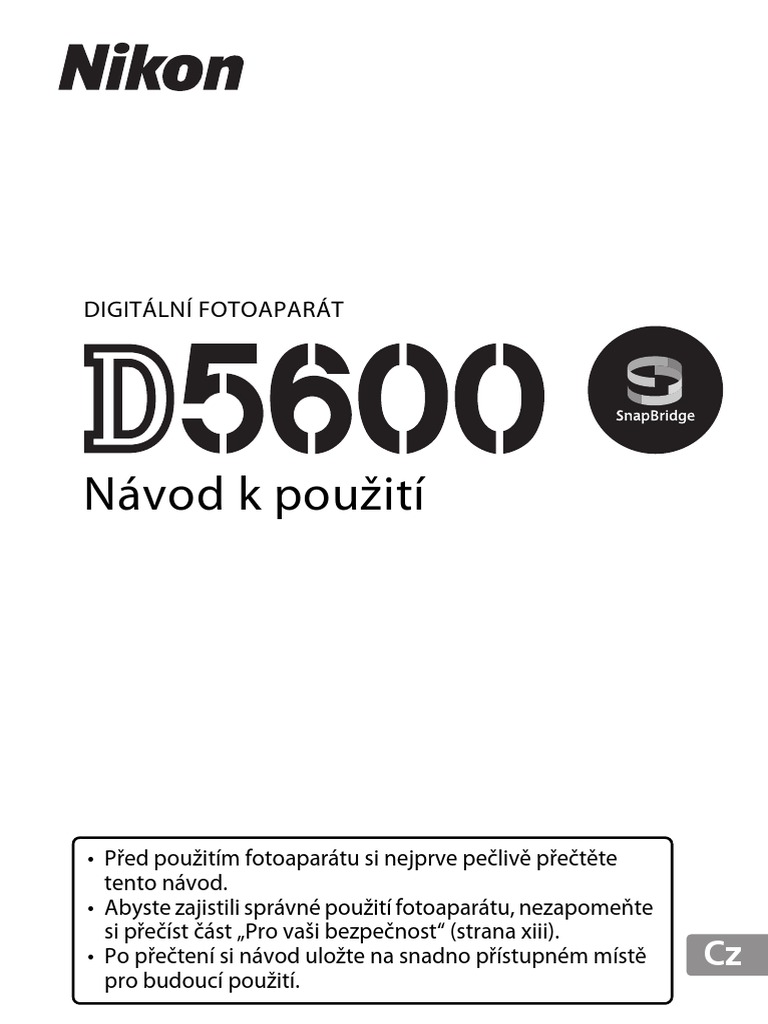 CZ Manuál Nikon D5600 PDF