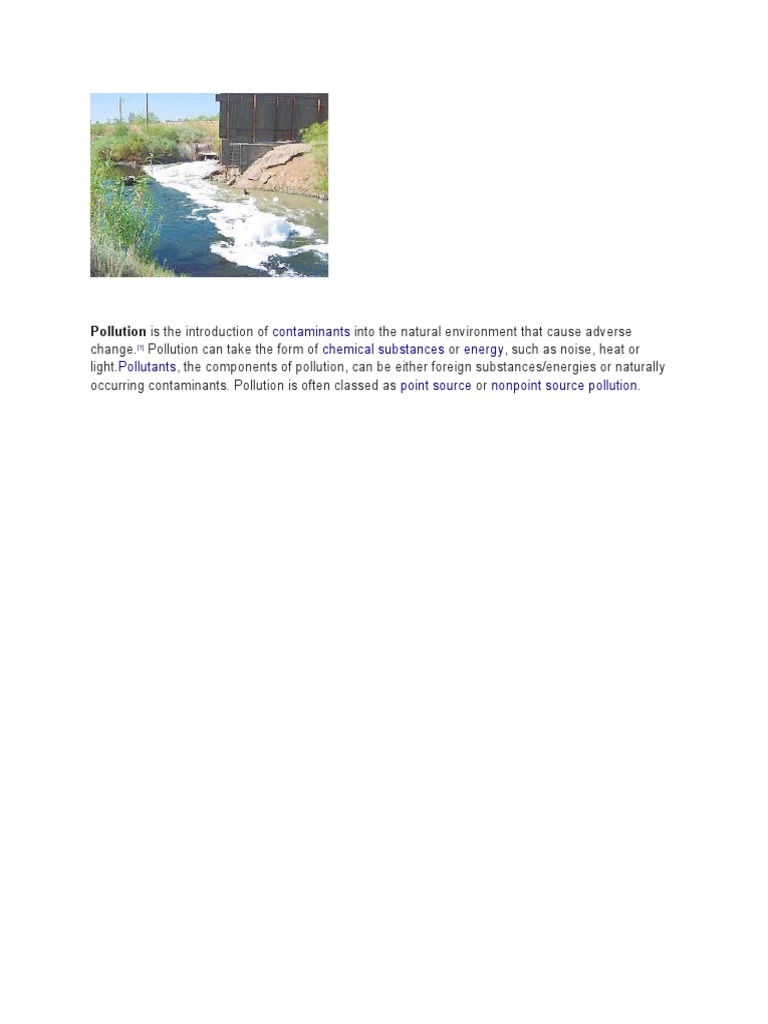 Pollution | PDF | Science & Mathematics