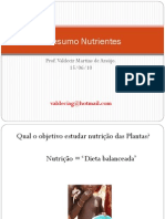 Resumo Nutrientes das plantas e Nutrição da Cana de Açúcar